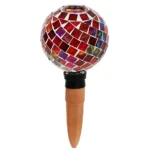 Mosaic Glass Watering Globe with Clay Spike