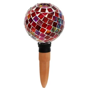 Mosaic Glass Watering Globe with Clay Spike