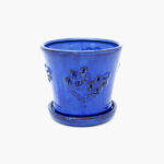 Round Ceramic Cobalt Blue Pot (6 Inch)
