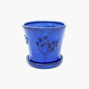 Round Ceramic Cobalt Blue Pot (6 Inch)
