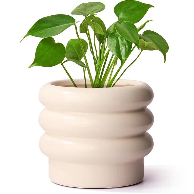 Ceramic Creamy White Planter (6 Inch)