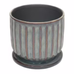 Ceramic Paul Planter with Saucer, Taupe (6 Inch)