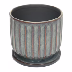 Ceramic Paul Planter with Saucer, Taupe (6 Inch)
