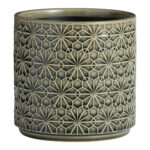 Stamped Floral Ceramic Planter (4 Inch)