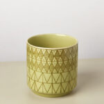 Yellow Geometric Ceramic Planter (6 Inch)