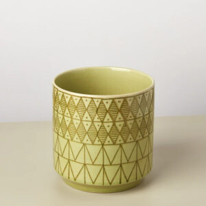 Yellow Geometric Ceramic Planter (6 Inch)