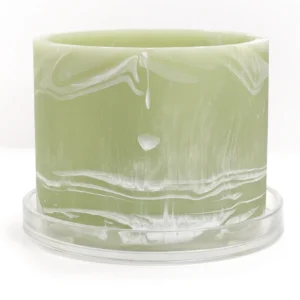 Celery & White Resin Planter - Handmade Plant Pot (6 Inch)