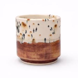 Handmade Small Ceramic Planter Pot Birch Shino Glaze (4 Inch)